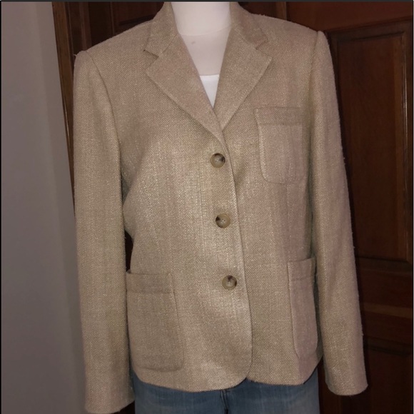 Ralph Lauren Jackets & Blazers - Ralph Lauren Tan Silk Jacket/Blazer size 14
